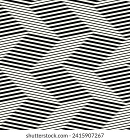 Vector seamless pattern with linear zigzag. Modern geometric texture. Repeating abstract background. Zigzag grid with thin linear grid.