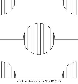 Vector Seamless Pattern . Lines Design . Circle Background . 