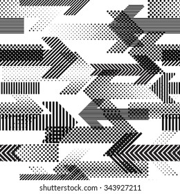 Vector Seamless Pattern . Lines Design .  Arrows 