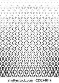 Vector Seamless pattern of lines and geometric shapes. Black white color spread. Elegant geometry.