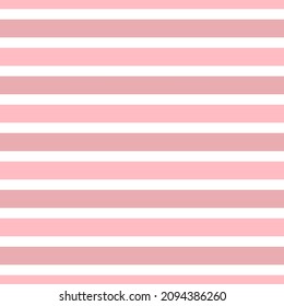 Vector seamless pattern. Lines horizontal in pink colors. Pastel lovely stripes background. Love tender. For childish kids illustrations, banners and social media posts, printing on paper and fabric. 