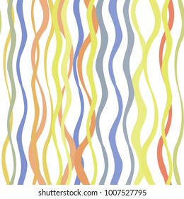Vector seamless pattern with lines and waves. It can be used both in vertical and horizontal way. Endless background.