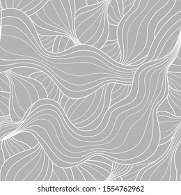 Vector Seamless Pattern with Lines and Waves for Use in Design, Fabric, Textile and Decoration. Doodle Abstract ornament. 