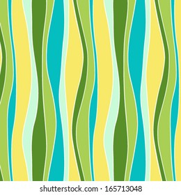 Vector seamless pattern with lines and waves. It can be used both in vertical and horizontal way. Endless background.