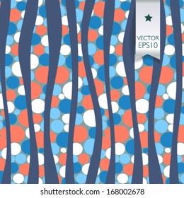 Vector seamless pattern with lines and waves. It can be used both in vertical and horizontal way. Endless background.