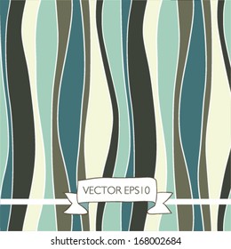 Vector seamless pattern with lines and waves. It can be used both in vertical and horizontal way. Endless background.