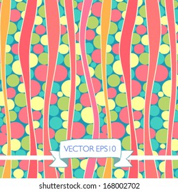 Vector seamless pattern with lines and waves. It can be used both in vertical and horizontal way. Endless background.