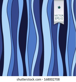Vector seamless pattern with lines and waves. It can be used both in vertical and horizontal way. Endless background.
