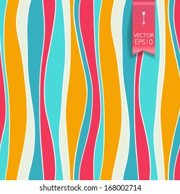 Vector seamless pattern with lines and waves. It can be used both in vertical and horizontal way. Endless background.