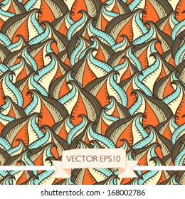 Vector seamless pattern with lines and waves. Endless background.