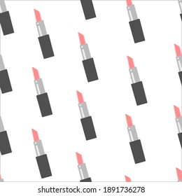 Vector seamless pattern with lipstick. The concept of care and make-up.