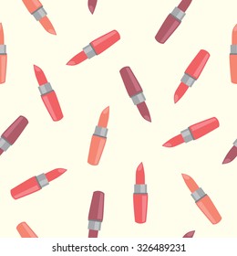 vector seamless pattern with lipsticks