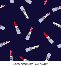 vector seamless pattern with lipsticks