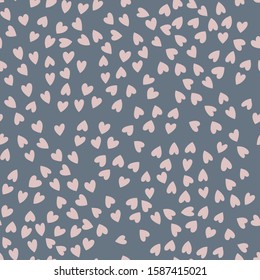Vector seamless pattern with little hearts. Creative scandinavian childish background for Valentine's Day. Neutral hearty backdrop for wrapping paper, textile, fabric, card making.