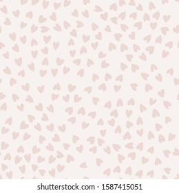 Vector seamless pattern with little hearts. Creative scandinavian childish background for Valentine's Day. Neutral hearty backdrop for wrapping paper, textile, fabric, card making.