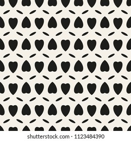 Vector seamless pattern with with little hearts.Modern stylish texture.Black and white