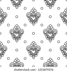 vector seamless pattern Little Princess paper art