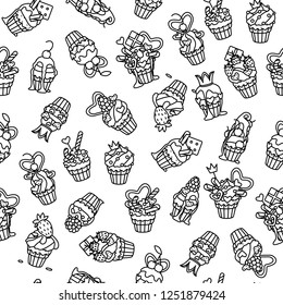vector seamless pattern Little Princess paper art