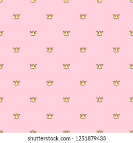 vector seamless pattern Little Princess paper art