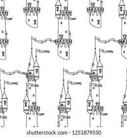 vector seamless pattern Little Princess paper art