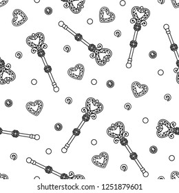vector seamless pattern Little Princess paper art
