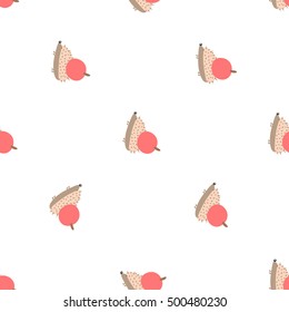 Vector Seamless Pattern of Little Urchins with Apples