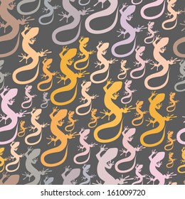 Vector seamless pattern with lizard