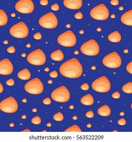 vector seamless pattern with lots of luminous lanterns flying on background blue sky / celebration Chinese New Year