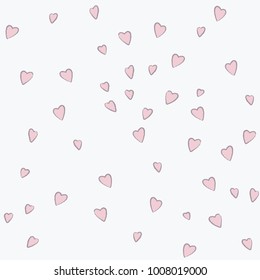 Vector seamless pattern. Love. Hearts. Valentine's Day. Perfect for greetings, invitations, manufacture wrapping paper, textile and web design. 