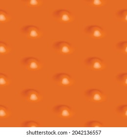 Vector seamless pattern of low relief surface of point, convex spots and evenly, orange texture of abstract illustration background, Creative vector orange graphic art concept, Simple design.