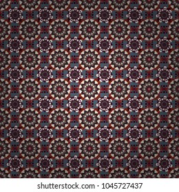 Vector seamless pattern, luxurious colourful old design. Carpet with ethnic ornament. Motley center in beige, brown and green tones.