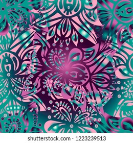 Vector seamless pattern luxurious ornament with mandala. Design can be used for textiles, wallpaper, clothing, wrapping paper.