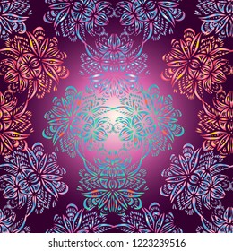 Vector seamless pattern luxurious ornament with mandala. Design can be used for textiles, wallpaper, clothing, wrapping paper.
