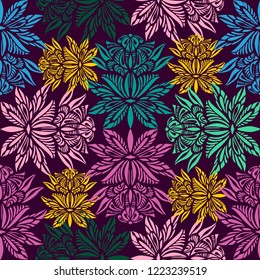 Vector seamless pattern luxurious ornament with mandala. Design can be used for textiles, wallpaper, clothing, wrapping paper.