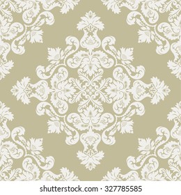 Vector seamless pattern. Luxury elegant texture of baroque style. Pattern can be used as a background, wallpaper, wrapper, page fill, element of ornate decoration