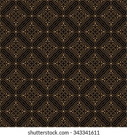 Vector seamless pattern. Luxury elegant texture of baroque style. Pattern can be used as a background, wallpaper, wrapper, page fill, element of ornate decoration