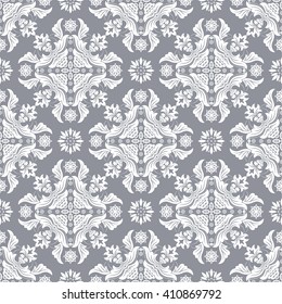 Vector seamless pattern. Luxury elegant texture of baroque style. Pattern can be used as a background, wallpaper, wrapper, page fill, element of ornate decoration