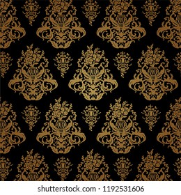 Vector seamless pattern. Luxury floral stylish texture of damask or baroque style. Pattern can be used as a background, wallpaper, page fill, an element of decoration, ornate style