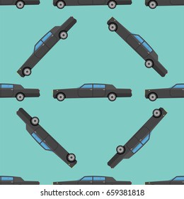 Vector seamless pattern luxury limousine long car transportation detailed auto business transport design pickup