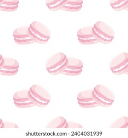 Vector seamless pattern with macarons for wedding and Valentine’s Day 