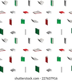 Vector seamless pattern made with a lot of books