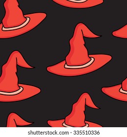 Vector seamless pattern made of witch hats.