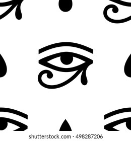 Vector seamless pattern with magic, esoteric, mystic, spiritual, occult and witchcraft signs.