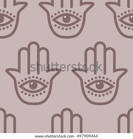 Vector seamless pattern with magic, esoteric, mystic, spiritual, occult and witchcraft signs.Masonry, Christianity, hinduism, buddhism, Kabbalah cross symbols.