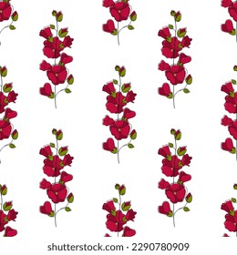 Vector seamless pattern with mallows