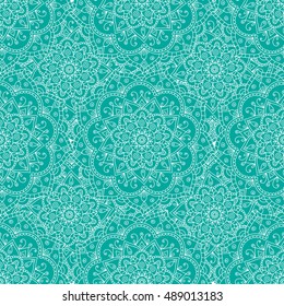 Vector Seamless Pattern Mandala. Patterned Doodle Background.