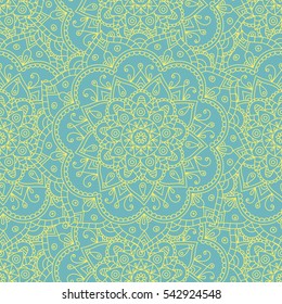 Vector seamless pattern mandala. Patterned doodle background.