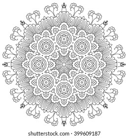 vector seamless pattern. vector mandala. Set of ornamental patterns for background and texture.Vector illustration isolated on white.