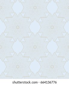 Vector seamless pattern with mandala shape. Vintage colored floral decorative repainting background with boho chic style and ethnic motifs. Abstract geometric flower with round symmetry.
