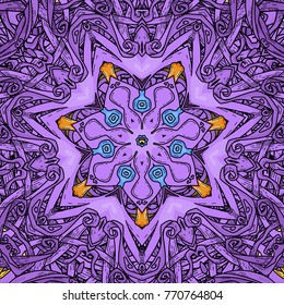 Vector seamless  pattern in mandala style. Endless ornate ornament